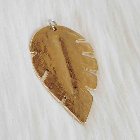 RHinestone Leaf Pendant Multicolor Statement Shiny Gold Tone Metal 13155 - Picture 6 of 8